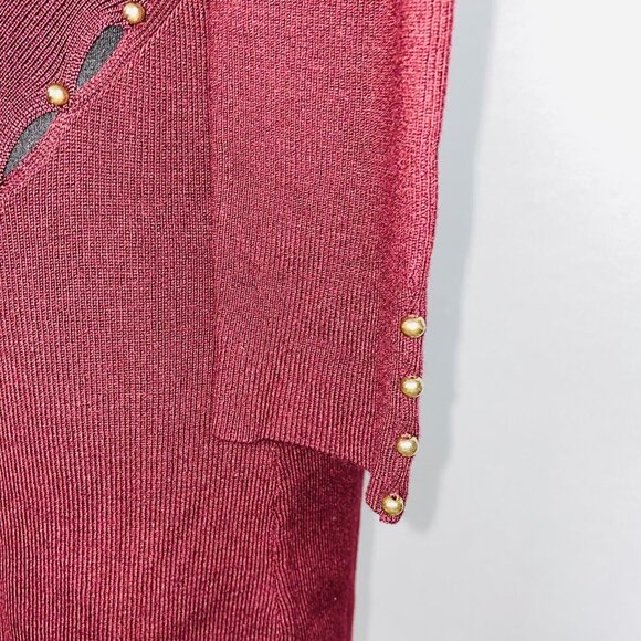 WHBM White House Black Market Womens Dress Asymmetrical Hem Goldtone Beads S - Picture 4 of 10